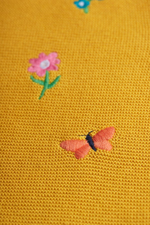 Frugi Maia Embroidered Cardigan Bumble Bee Flowers