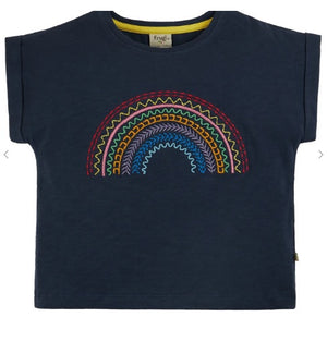 Frugi Sophia Slub T-Shirt Indigo Rainbow