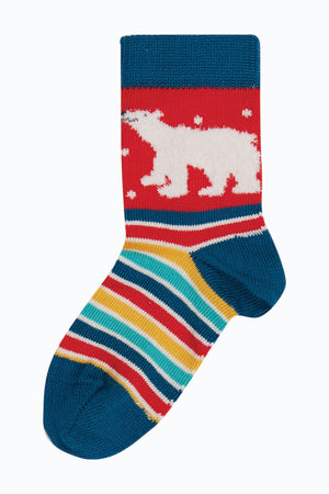 Frugi Super Socks in a Bag True Red Polar Bear
