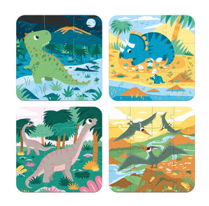 Janod 4 Pack Progressive Dinosaur Puzzles