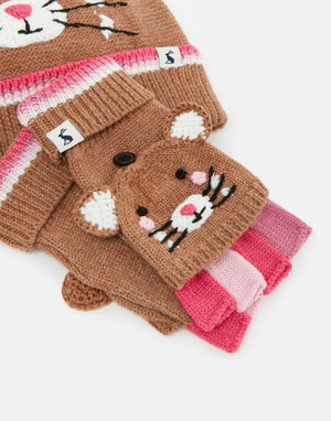 Joules Chummy Character Hat and Gloves Set, Squirrel