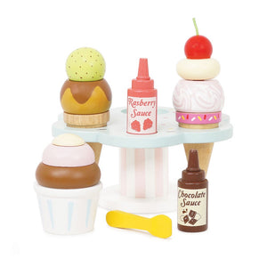Le Toy Van Wooden Ice Cream Stand and Toppings
