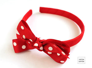 Lottie Nottie Alice Bands-Polka Dots, Red