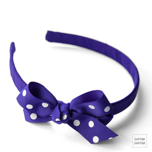 Lottie Nottie Alice Bands-Polka Dots, various colours