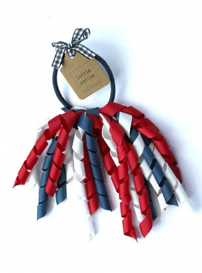 Lottie Nottie Curly Hair Bands- Red, White + Blue