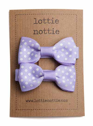 Lottie Nottie Swiss Dot Hair Bows Lilac