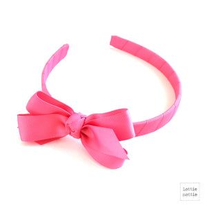 Lottie Nottie Alice Bands-Plain Bubble Gum Pink