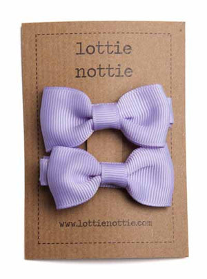 Lottie Nottie Solid Bow Hair Clips- Lilac