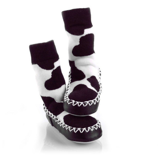 MoccOns Slipper Socks Cow Print