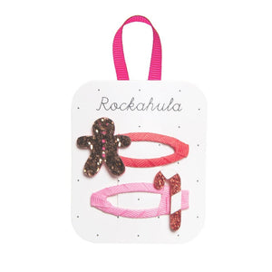 Rockahula Gingerbread and Candy Cane Hair Clips Set
