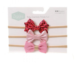 Ziggle Hairbow Set Party Pink