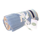 Baby Blanket Blue and Beige Stripes