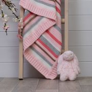 Baby Blanket Pink and Grey Stripes