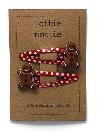 Lottie Nottie Christmas Hair Clips Gingerbread Men